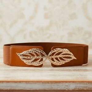 Ladies Brown Leaf Stretch Belt (29.5)